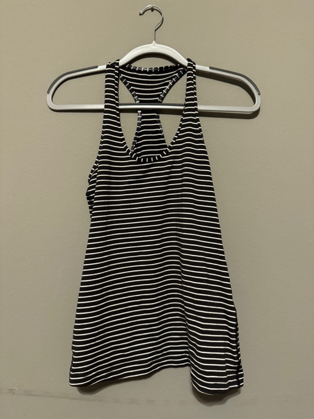 lululemon athletica Black and White Striped Tank Top